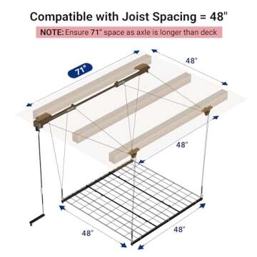 FLEXIMOUNTS GL1 Overhead Garage Lifting Storage Rack, 4x4 Ft Heavy-Duty Metal Garage Ceiling Rack, A...
