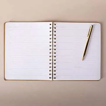 Fringe Studio "STANDARD COGNAC" NON-DATED WEEKLY PLANNER, 7" X 8.375", VEGAN LEATHER COVER, 160 PAGES, Signature Edition Collection (878003)