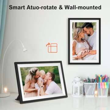 Frameo 10.1 Inch Digital Picture Frame with 1280 x 800 HD IPS Touch Screen, 64GB Large Storage and 2GB RAM WiFi Digital Photo Frame, Easy Setup, Share Moments Remotely via Frameo, Christmas Gi-ft