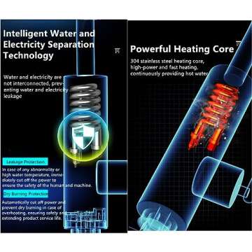 110V Tankless Heating Faucet Hot Water Heater Faucet Instant Electric Kitchen Bathroom Fast Heating Tap Water Faucet with LED Digital Display (Stainless Steel)