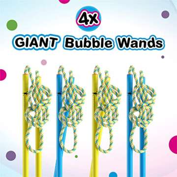 4 Big Bubble Wands: Making Giant Bubbles. Great Birthday Activity and Party Favor. Giant Bubble Solu...