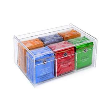 Home-it Acrylic Tea Bag Organizer for Kitchen Storage