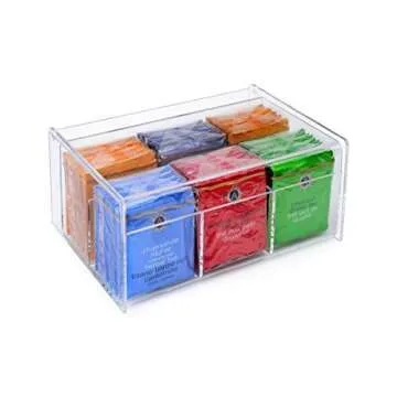 Home-it Acrylic Tea Bag Organizer for Kitchen Storage