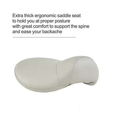 Grace&Grace Ergonomic Rolling Saddle Stool Chair for Comfort