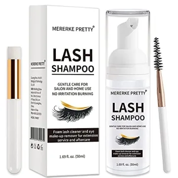 Mererke Pretty LASH SHAMPOO - 50ml Eyelash Wash with Brush for Sensitive Eyes