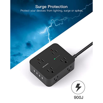 HANYCONY Power Strip Surge Protector with USB Ports
