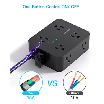 HANYCONY Power Strip Surge Protector with USB Ports