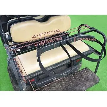 AW Universal Golf Bag Attachment Golf Bag Holder Bracket Rack for Golf Cart Rear Seat Black