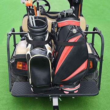 AW Universal Golf Bag Attachment Golf Bag Holder Bracket Rack for Golf Cart Rear Seat Black
