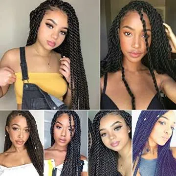 VIOLET Senegalese Twist Crochet Hair For Black Women 18 Inch Crochet Hair Pre Looped 20 Strands A Pack Crochet Braids For Black Women 9 Packs Crochet Twist Hair Hairstyles For Black Hair(18 Inch,1B)