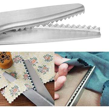 Zig Zag Pinking Shears Scissors for Fabric, Premium Zig Zag Scissors Made of 100% Stainless Steel, Ideal Craft Decorative Edge Sewing Pinking Shears for Fabric Cutting (9.25-inch)