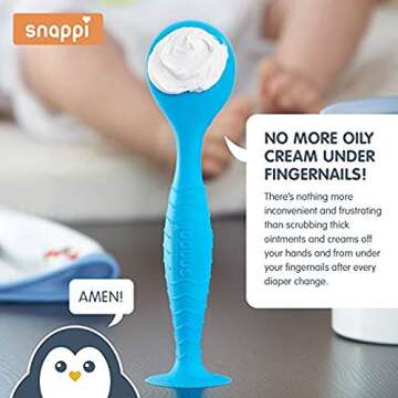 Snappi Baby Ergo Brush Diaper Cream Applicator for a, Cotton White, Size No Size