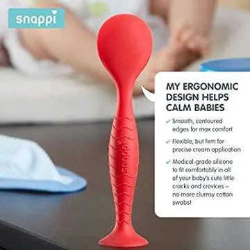 Snappi Baby Ergo Brush Diaper Cream Applicator for a, Cotton White, Size No Size
