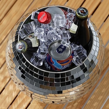 ZHURUININ Disco Ball Ice Bucket for Party Drinks