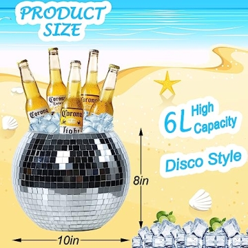 ZHURUININ Disco Ball Ice Bucket for Party Drinks
