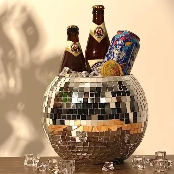 ZHURUININ Disco Ball Ice Bucket for Party Drinks