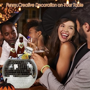 ZHURUININ Disco Ball Ice Bucket for Party Drinks