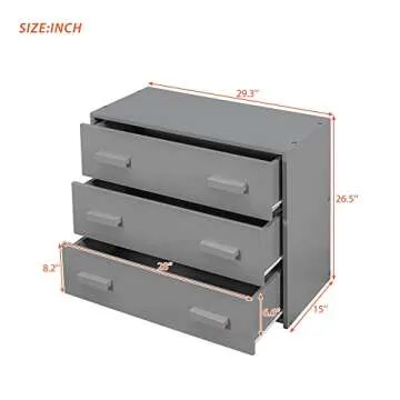 SOFTSEA Twin Size Loft Bed with Cabinet and Storage Drawers, Solid Wood Low Loft Bed Frame with Guardrails, Playhouse Bed with Built-in Ladder for Boys and Girls Bedroom, Easy Assembly, Grey