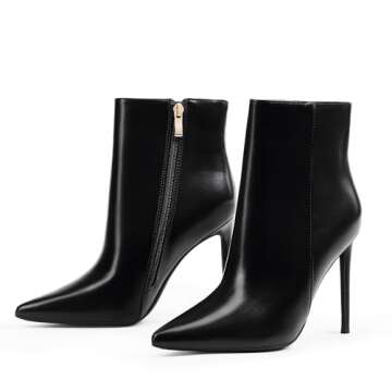 GENSHUO Women's Stiletto High Heel Ankle Booties
