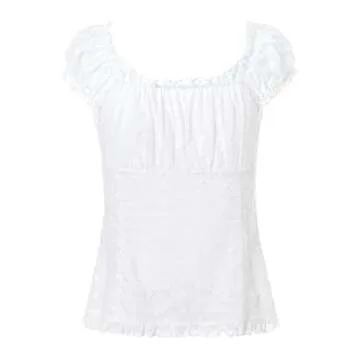 Mxiqqpltky Fairy Grunge Crop Top Short Sleeve Lace Tee