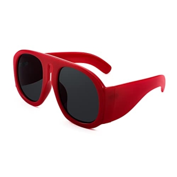 FEISEDY Retro Trendy Avaitor Sunglasses for Women Men Oversized Vintage 70s 80s Sunglasses Flat Top ...