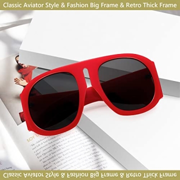 FEISEDY Retro Trendy Aviator Sunglasses - Chic UV400 Protection