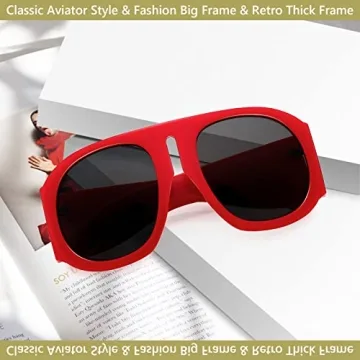 FEISEDY Retro Trendy Aviator Sunglasses - Chic UV400 Protection