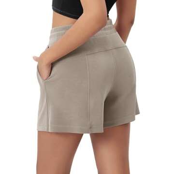 ODODOS Modal Soft Relaxed Shorts for Women Adjustable Shockcord High Waist Casual Shorts with Pocket...