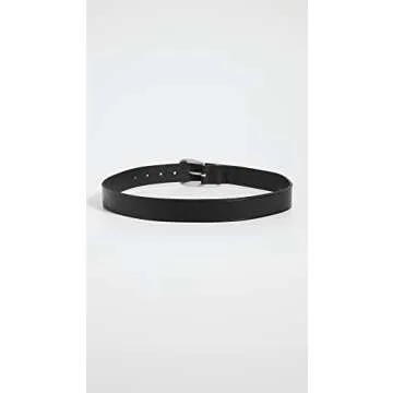Madewell Western Chunky Buckle Belt For Women - Cow Leather Construction With Buckle Closure, Outdoor Casual and Supportive Belt True Black SM One Size