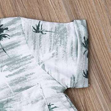 Ledy Champswiin Toddler Boy Summer Outfits Button Down Short Sleeve Floral Shirts & Casual Shorts 1-6 Years Boys Clothes Set