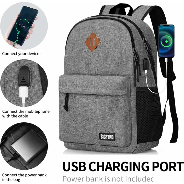 Lightweight 15.6" Laptop Backpack with USB Charging