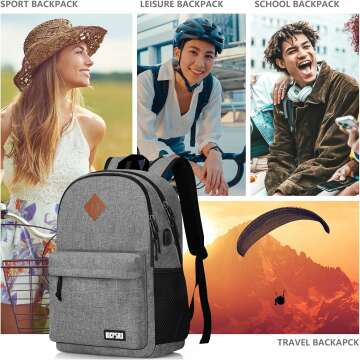 Lightweight 15.6" Laptop Backpack with USB Charging