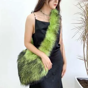 Chic Heart Shaped Faux Fur Bag for Women - Trendy & Stylish