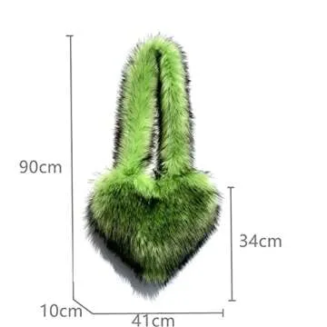 Chic Heart Shaped Faux Fur Bag for Women - Trendy & Stylish