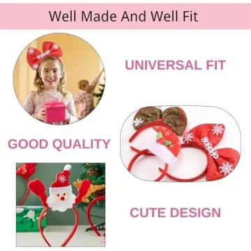Fun SEVEN STYLE Christmas Headbands for Festive Celebrations