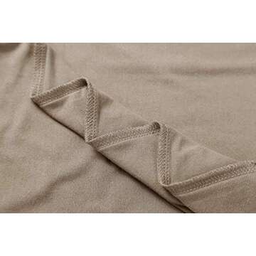 Herou Womens Turtleneck Casual Long Sleeve Slim Fitted Layer Tops Shirts Light Coffee Large