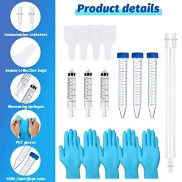 Weewooday 60 Pieces Artificial Insemination Dog Breeding Kit Disposable Canine Artificial Insemination Cones Semen Collection Bag for Dog Pet Breeding