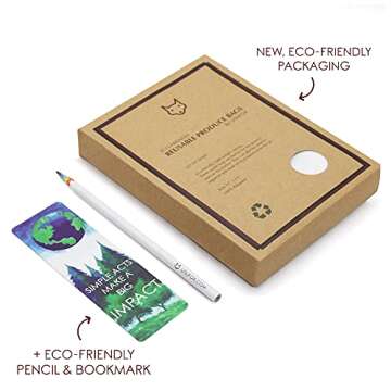 utilifox Reusable Produce Bags, Eco Friendly Mesh Bags For Fruit Vegetable, Set of 8, Large, 12x14 in, Washable, Premium Strength, Zero Waste, Produce Bag Drawstring, Vegetables Fruits Bag Grocery