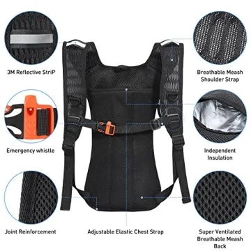 Stylish Hydration Pack with 2L Bladder for Festivals