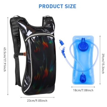 Stylish Hydration Pack with 2L Bladder for Festivals