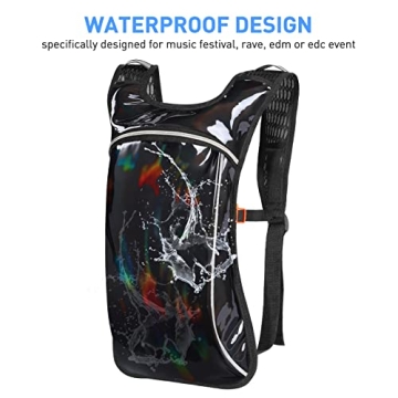 Stylish Hydration Pack with 2L Bladder for Festivals