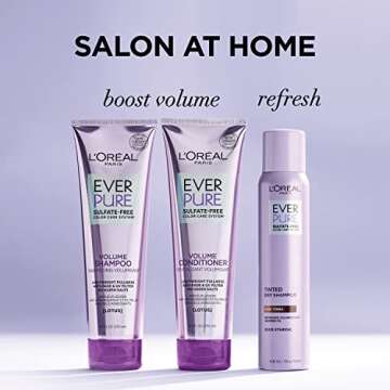 L'Oreal Paris EverPure Volume Sulfate Free Shampoo for Color-Treated Hair, Volume + Shine for Fine, Flat Hair, with Lotus Flower, 11 Fl; Oz (Packaging May Vary)