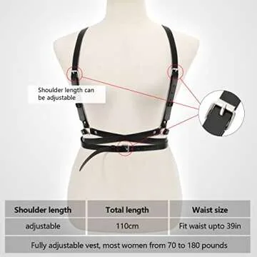 XZQTIVE Women's Punk Leather Chain Body Belt for All Occasions