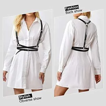 XZQTIVE Women's Punk Leather Chain Body Belt for All Occasions