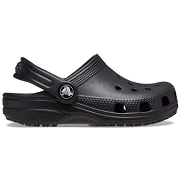 Crocs Unisex-Child Classic Clogs, Black, 5 Toddler