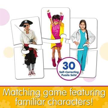 The Learning Journey: Match It! - Who Am I? - 20 Piece Self-Correcting Matching Puzzle Set - Diversi...