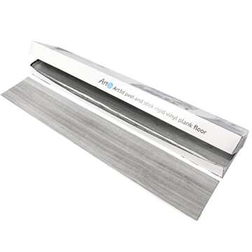 Art3d Peel and Stick Floor Tile Vinyl Wood Plank 12-Pack 18 Sq.Ft, Light Grey, Rigid Surface Hard Core Easy DIY Self-Adhesive Flooring