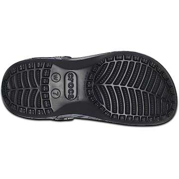 Crocs Women's Classic Graphic Platform Clogs, Platform Shoes, Black/Multi, 8 Women