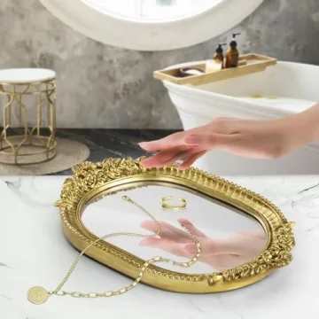 Elegant Vintage Decorative Mirror Tray for Home Decor