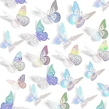 Enchanting SAOROPEB 3D Butterfly Wall Decor - 48 Pcs, Multi-Size & Style Decor for Parties and Homes